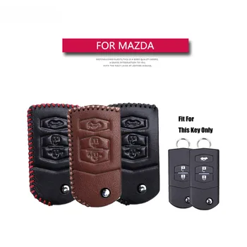 Best Sale Leather Car Key Case Cover For Mazda 2 3 5 6 CX5 CX7 CX9 M6 Axela Atenza CX3 323 626 Key Holder Key Parts Skin Shell