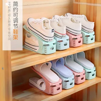Dvisluoksnė batų lentyna Batų atrama reguliuojamas namų bendrabučio baldų išdėstymas šlepetės Batų spintelė Batų laikymo lentyna
